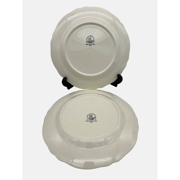 Vintage Edwin M Knowles China Co Pair of Luncheon Plates Union Made USA 9.25" - Picture 2 of 6
